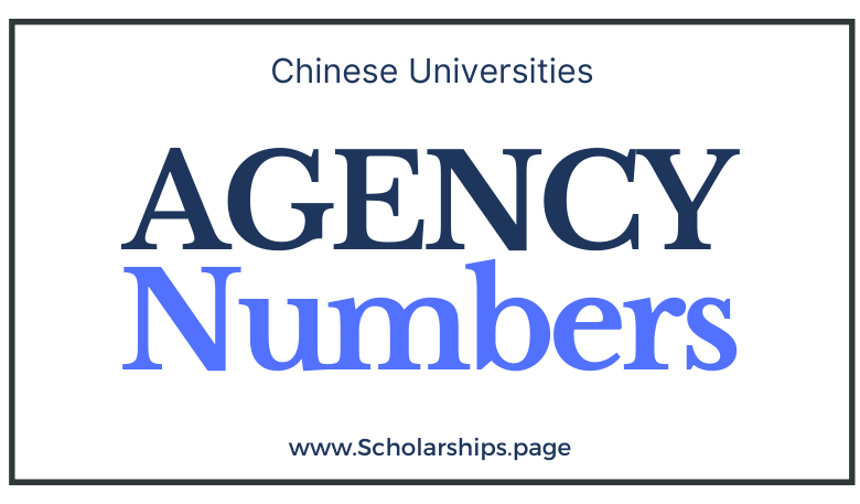 Agency Numbers of Chinese Universities for CSC Scholarship Applications 2022-2023