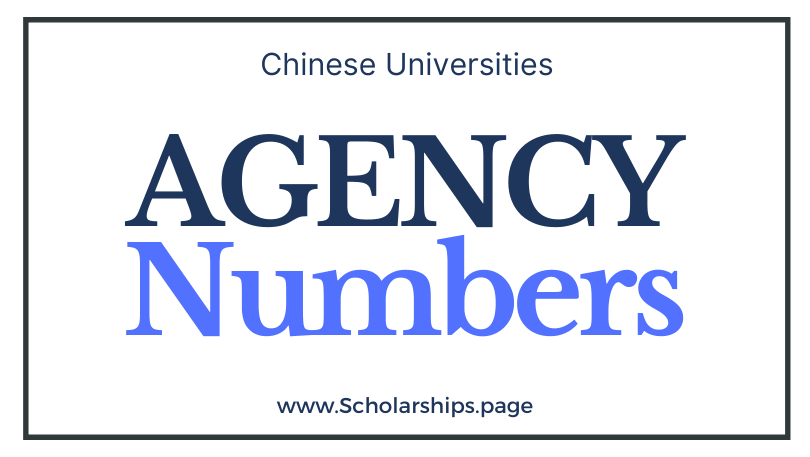 Agency Numbers of Chinese Universities for CSC Scholarship Applications 2022-2023
