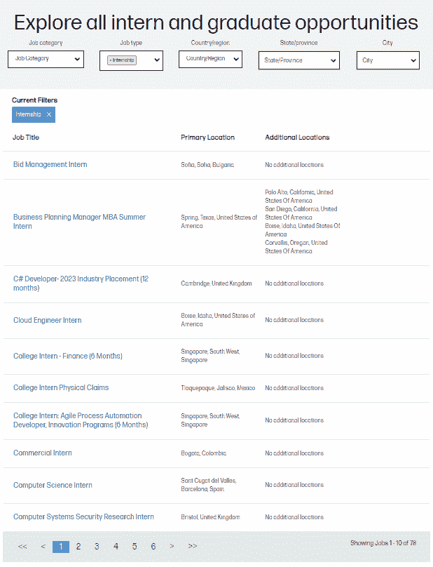 HP Summer Internships